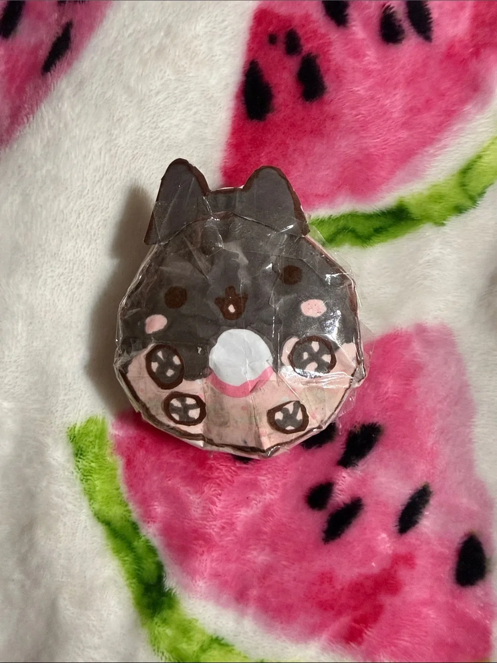 Cute Black and Pink Cat Plush Toy - Unbranded